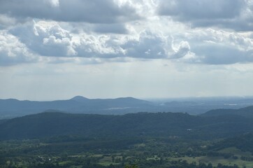 landscape of tree on mountain at Chet kod travel location in Thailand