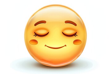 Fototapeta premium Sleepy face emoji icon with a glossy surface isolated on a white background