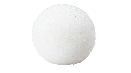 Crisp white snowball with glittering surface isolated on transparent background