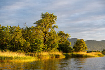 Fototapeta premium Seeufer in der Abendstimmung