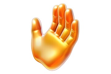 Waving hand emoji icon with a shiny detailed finish isolated on a white background