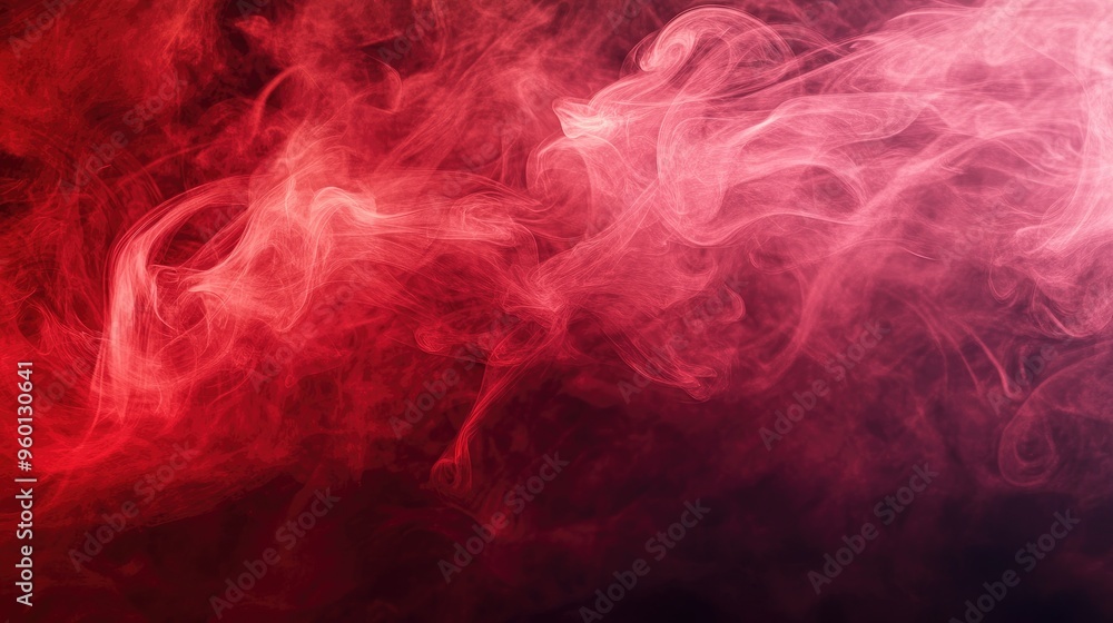 Poster abstract background with swirling red smoke, creating a dynamic and intense visual effect.