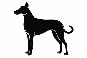 dog silhouette, black silhouette dog full body, dog silhouette icon 