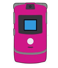 Illustration of old Motorola V3 cell phone