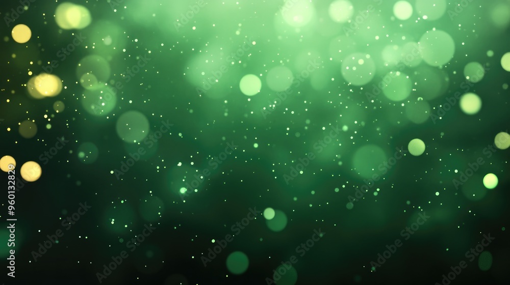 Aufkleber abstract green gradient background with soft light and bokeh effects, ideal for eco-friendly themes.