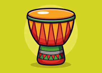 Djembe Cartoon Colored Clipart Illustration 