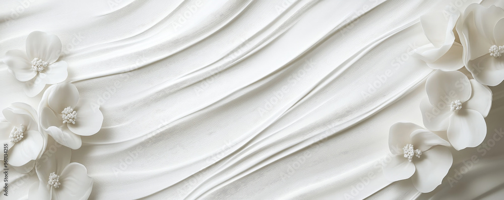 Aufkleber a light white textured surface with a smooth, glossy finish, featuring faint, swirling patterns that