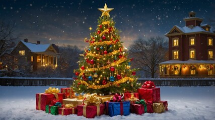 christmas tree with presents