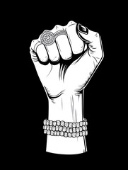 Female feminine fist power illustration design art