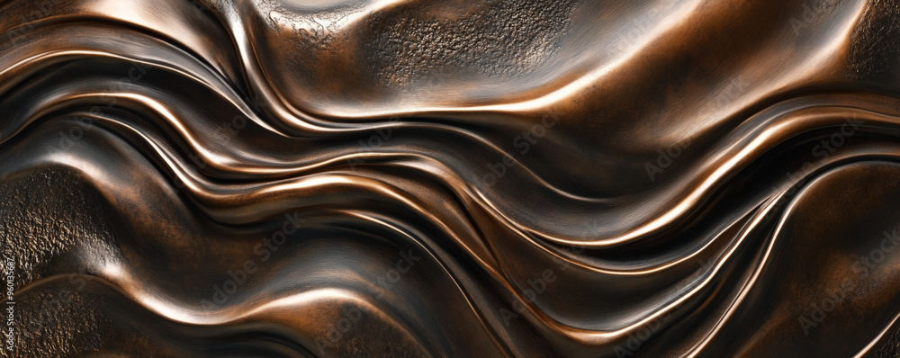 Poster a bronze textured surface with a smooth, polished finish, accented by subtle, swirling patterns that