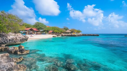 Caribbean island beach scenery