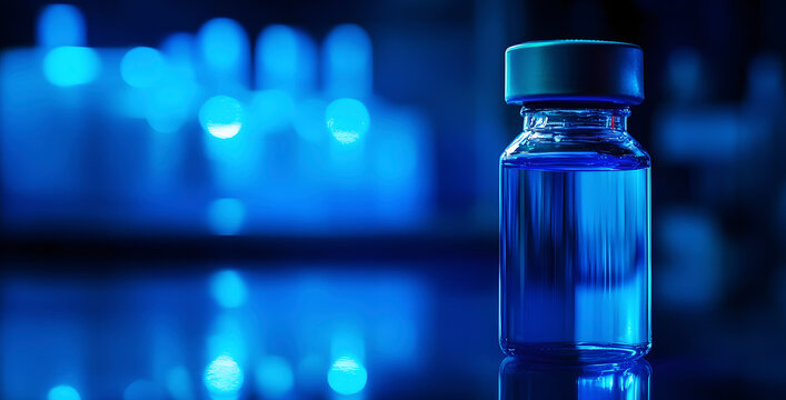 medicine or vaccine vial, panoramic format
