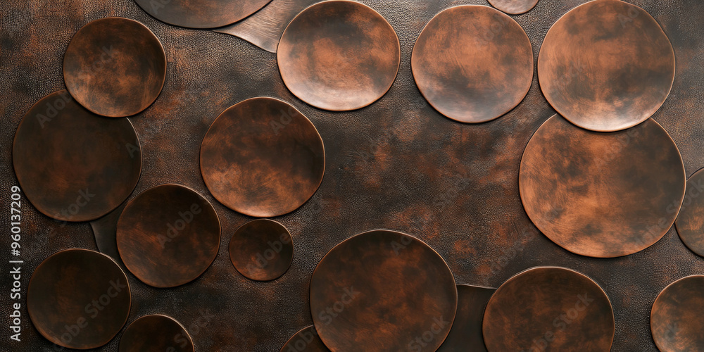 Poster a bronze textured surface with a smooth, satin-like finish, highlighted by subtle, circular patterns
