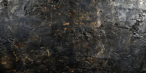 Obraz premium A dark black textured surface with a subtle, scuffed appearance resembling worn metal. The texture adds a rugged, industrial quality.