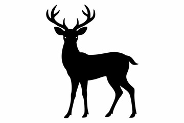 deer vector illustration, deer silhouette, deer icon ,deer animal design