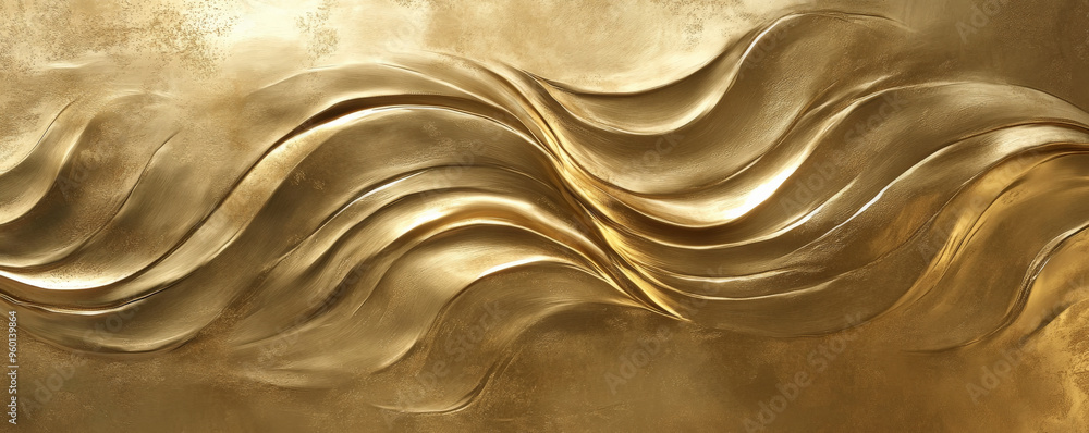 Poster a gold textured surface with a smooth, polished finish, highlighted by subtle, swirling patterns tha