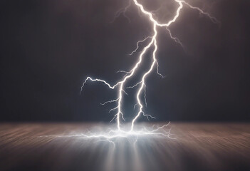 Lightning and thunder effect light magic electricity hit and thunderbolt effect isolated on transpar
