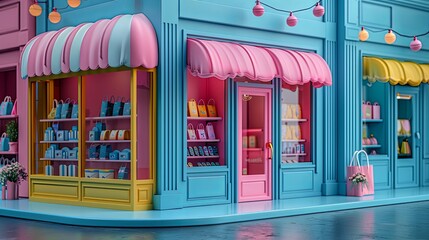 Shopping on-line online store on smartphone mobile application 3d rendering