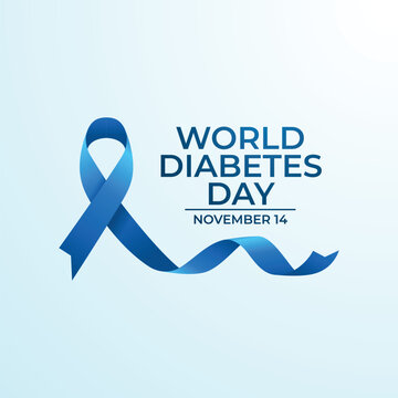 World Diabetes Day vector design template good for celebration usage. World Diabetes Day. blue ribbon flat design. eps 10.