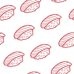 sushi pattern background. Japanese food seamless pattern background. sushi seamless pattern background. doodle sushi pattern background.