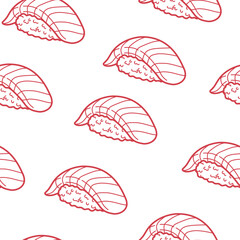 sushi pattern background. Japanese food seamless pattern background. sushi seamless pattern background. doodle sushi pattern background.