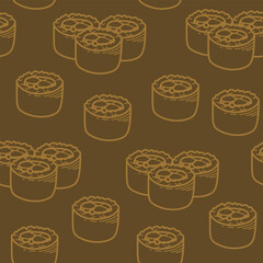 sushi pattern background. Japanese food seamless pattern background. sushi seamless pattern background. doodle sushi pattern background.