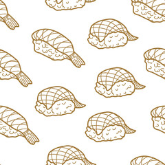sushi pattern background. Japanese food seamless pattern background. sushi seamless pattern background. doodle sushi pattern background.