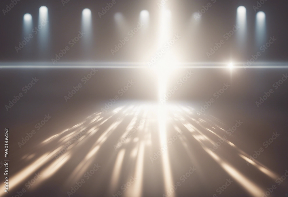 Poster set of isolated light effect scene with spotlight on all elements in separate isolated on transparen