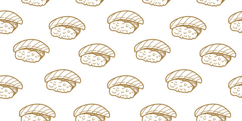 sushi pattern background. Japanese food seamless pattern background. sushi seamless pattern background. doodle sushi pattern background.