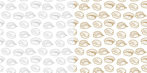 sushi pattern background. Japanese food seamless pattern background. sushi seamless pattern background. doodle sushi pattern background.