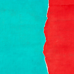 Vibrant split background showcasing turquoise and red colors, perfect for creative design and artistic projects.