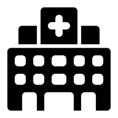 Obraz premium hospital, infirmary, building, city, places solid or glyph icon