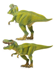 Naklejka premium green tyrannosaurus on white background