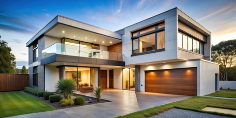 Modern architect-designed house with sleek lines and unique features