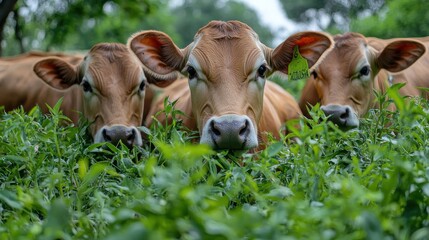 2h indian brown cows eating fodder 