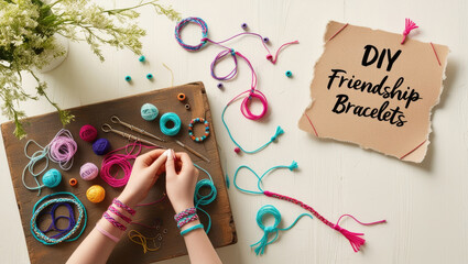 Fototapeta premium DIY Friendship Bracelets Crafting Ideas and Creative Inspiration for Handmade Accessories