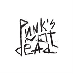 Punk music hand drawn lettering. Scratchy style typography.