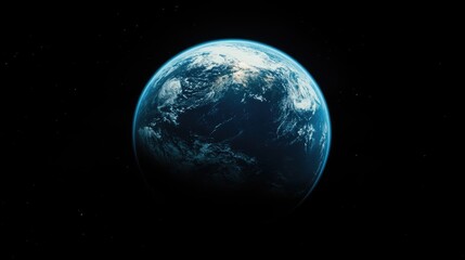 Earth from space, with the blue planet glowing against the darkness of space.