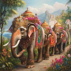 Fototapeta premium elephant in the temple