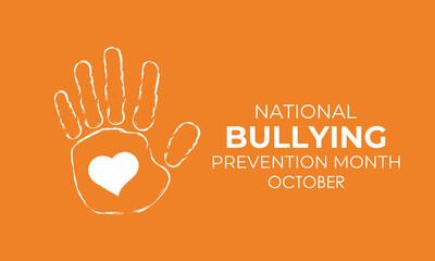 Vector illustration of National Bullying Prevention Month design template gor social Awareness concept. National Stop Bullying Day vector design Banner poster, flyer and background design.