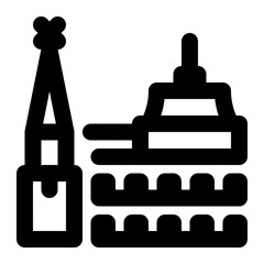 Fototapeta premium kremlin, moscow, russia, landmark, building outline icon