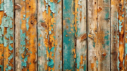 Weathered and rustic wooden texture with peeling paint