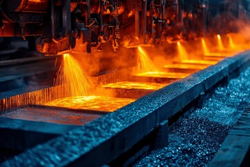 Molten Metal Pouring from Industrial Machinery