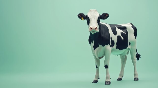 4h Create an image of a full-length black and white cown a pastel green background