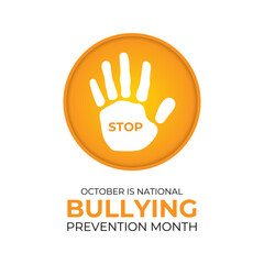 Vector illustration of National Bullying Prevention Month design template gor social Awareness concept. National Stop Bullying Day vector design Banner poster, flyer and background design.
