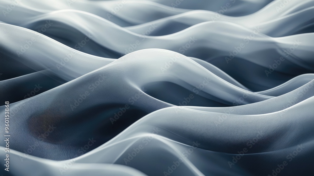 Poster gray abstract wave pattern, providing a smooth and elegant background.