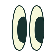 Cartoon surprised eyes. Isolated vector illustration for your design