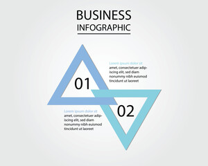 Business Infographic modern design template for banners and infographics for 2 triangle step 