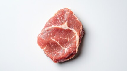 Obraz premium one piece of fresh pork meat. top view photo. white background. photo. clear. Buisness 