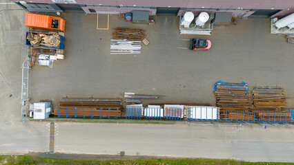 Aerial View of Industrial Warehouse